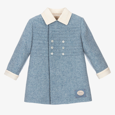 Gucci Babies' Girls Blue Wool & Silk Coat