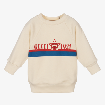 Gucci Babies' Logo-print Long-sleeve Sweatshirt In Ivory