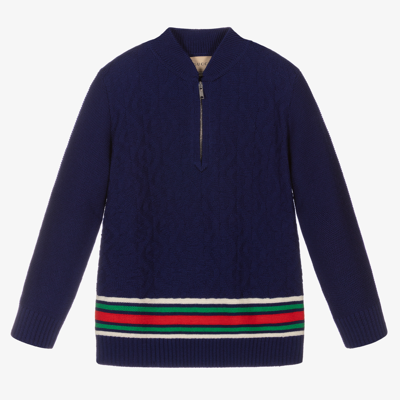 Gucci Kids' Boys Blue Rhombi Sweater