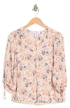 Renee C Floral Print Top In Ivory