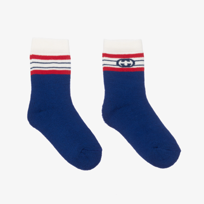 Gucci Blue Interlocking G Baby Socks In 蓝色