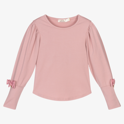Angel's Face Kids' Girls Pink Bow Sleeve Top