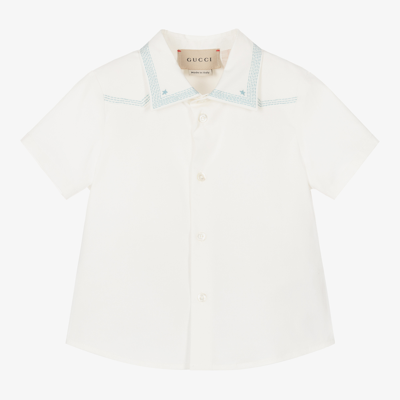 Gucci Babies' Boys White Cotton Shirt