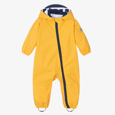 Hatley Yellow Hooded Baby Rainsuit In Medium Yellow