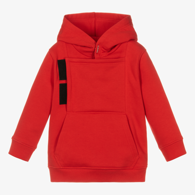 Givenchy Kids' Logo刺绣连帽衫 In Red