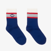 Gucci Navy Blue Interlocking G Socks In Blue