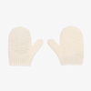 GUCCI IVORY WOOL GG BABY MITTENS