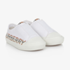 BURBERRY WHITE LOGO SLIP-ON TRAINERS