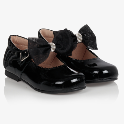 Children's Classics Kids' Girls Black Patent Bow Shoes