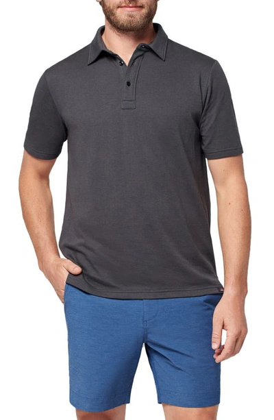 Faherty Cloud Cotton Blend Polo In Washed Black