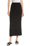 Misook Long Straight Knit Skirt, Plus Size In Black