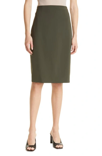 M.m.lafleur The Cobble Hill 4.0 Origamitech Plus Pencil Skirt In Olive