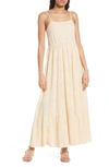 Frnch Maissane Woven Cotton Blend Maxi Sundress In Creme
