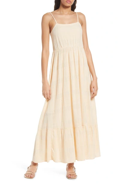 Frnch Maissane Woven Cotton Blend Maxi Sundress In Creme