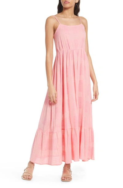 Frnch Maissane Woven Cotton Blend Maxi Sundress In Pink