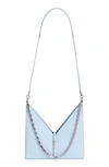 Givenchy Small Cutout Chain Strap Leather Crossbody Bag In Baby Blue