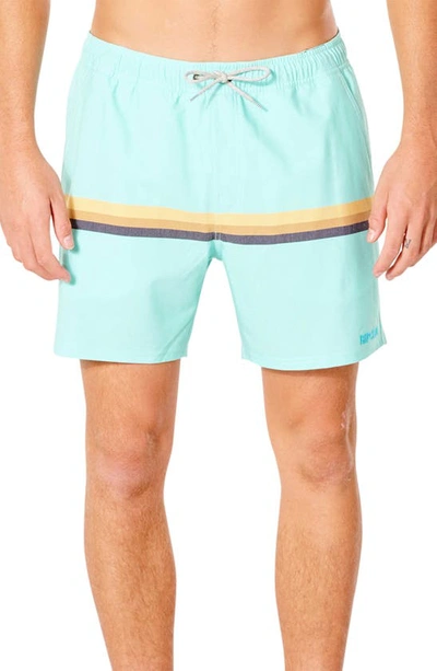 Rip Curl Surf Revival Volley Swim Trunks In Washed Aqua 8074