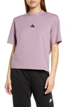 Nike Embroidered Logo Relaxed Fit T-shirt In Amethyst Wave/ Black/ White