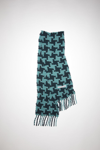 Acne Studios Fn-ux-scar000169 Dark Green/spearmint  Houndstooth Scarf In Dark Green,spearmint