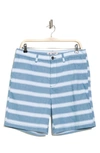 Original Penguin Stripe 8" Chino Shorts In Blue Coral