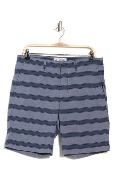 Original Penguin Stripe 8" Chino Shorts In Dark Sapphire
