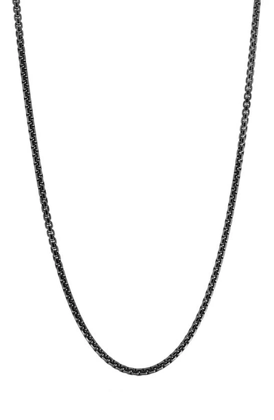Effy Black Rhodium Plated Sterling Silver Box Chain Necklace