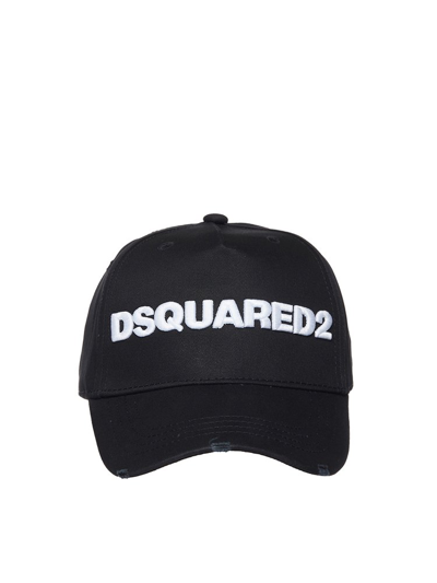 Dsquared2 Logo Patch Baseball Cap In Black