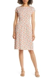 Boden Florrie Floral Jersey Dress In Bright Papaya Delicate Bud