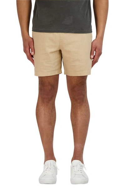 Goodlife Essential Slim Fit Linen & Cotton Shorts In Incense