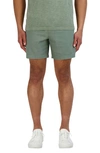 Goodlife Essential Slim Fit Linen & Cotton Shorts In Laurel Wreath