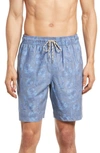 Rails Kian Printed Swim Shorts In Jungle Blues