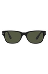Persol 55mm Rectangular Sunglasses In Black/ Green