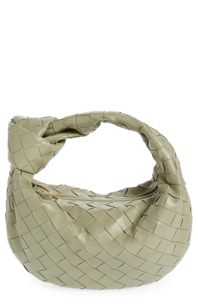 Bottega Veneta Jodie Mini Intrecciato Knot Hobo Bag In Green