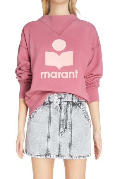 Isabel Marant Étoile Moby Flocked Organic Cotton-blend Jersey Sweatshirt In Rose