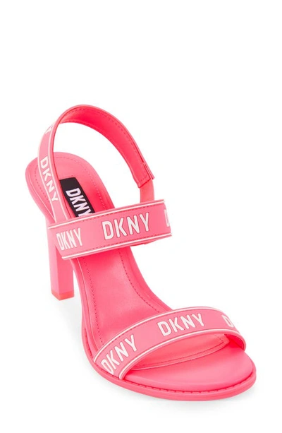 Dkny Women's Balder Logo Slingback Sandals In Bright Pink