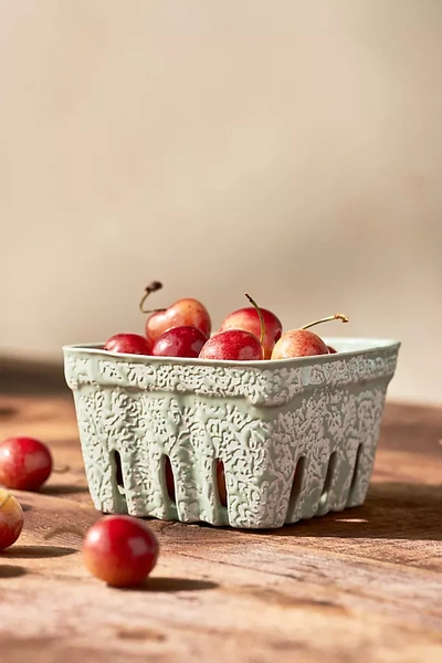 Anthropologie Countryside Berry Basket In Mint