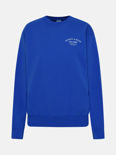 Sporty And Rich Cotton Wellness Sweatshirt In Blue
