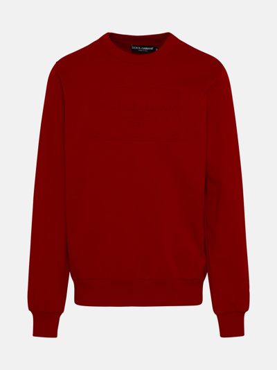 Dolce & Gabbana Cotton Sweatshirt In Red