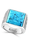 EFFY RECTANGLE TURQUOISE STERLING SILVER RING