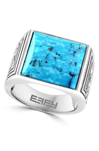 Effy Rectangle Turquoise Sterling Silver Ring In Blue