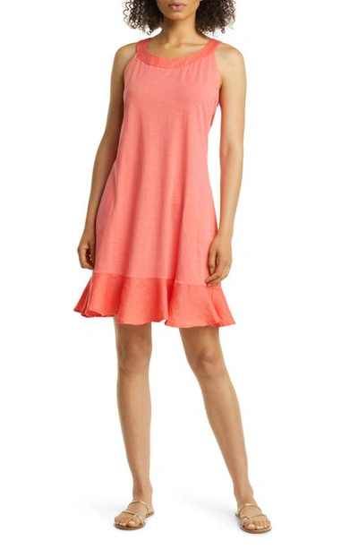 Tommy Bahama Marina Ruffle Hem Tank Dress In Guava Ice