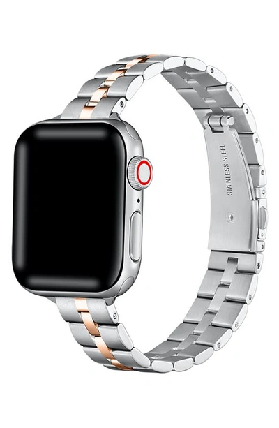 The Posh Tech Sophie Stainless Steel Apple Watch® Watchband In Silver/ Rose Gold