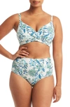 Sea Level Habitat High Waist Gathered Side Bikini Bottoms In White
