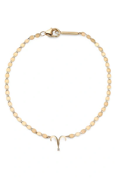 Lana Jewelry Solo Diamond Zodiac Bracelet In Yellow/ Aries