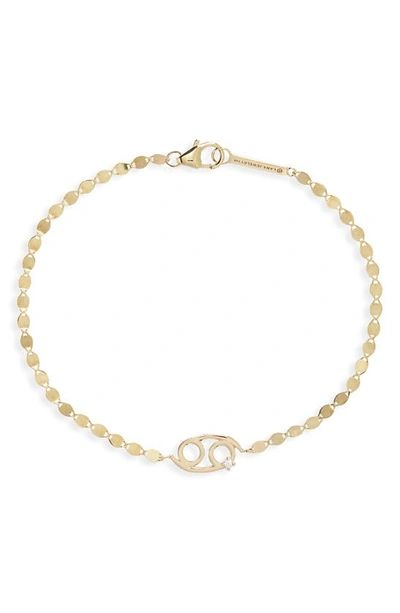 Lana Jewelry Solo Diamond Zodiac Bracelet In Yellow/ Cancer