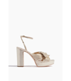 Loeffler Randall Natalia Pleated Knot Platform Sandals In Gold