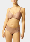 Simone Perele Caresse Lace-trim Boyshorts In Cocoa Brown