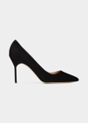 Manolo Blahnik Bb 90mm Suede Pumps In Blck0015