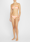 MILLY CABANA SUNSET STRIPE TRIANGLE BIKINI TOP