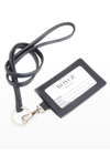 Royce New York Personalized Leather Lanyard Id Holder In Navy Blue